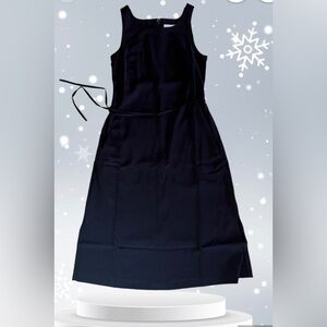 Ministry of Supply Black Swift Sheath Dress Size S Light Airy Remova Waist Tie